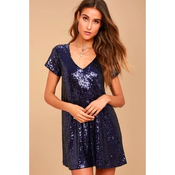 “Party City” Glitter Sequin Shirt Cute Mini Dress - Picture 2 of 11